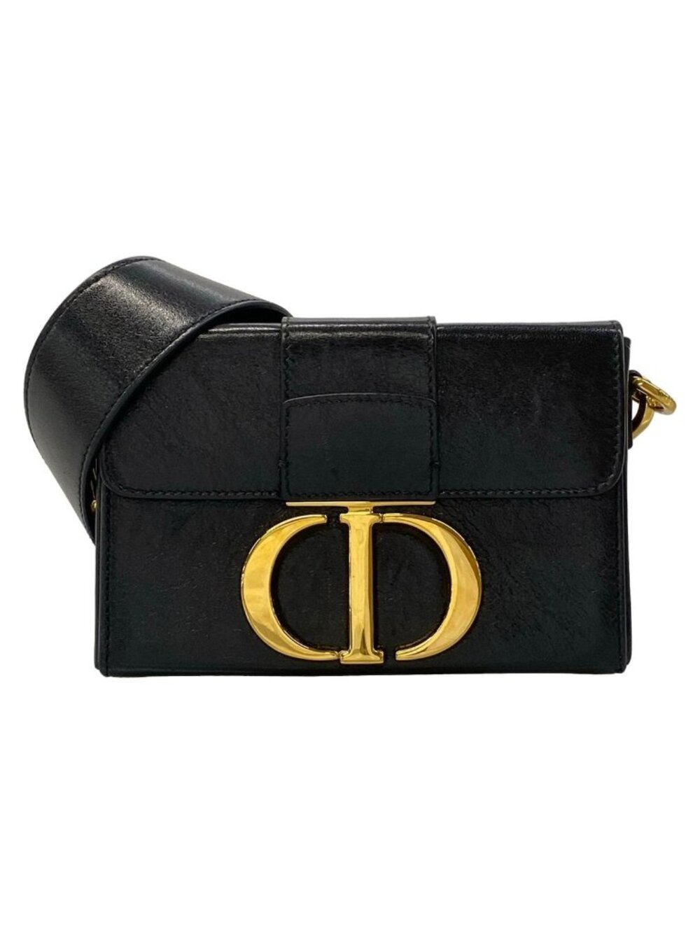 Dior Shoulder Bag 30 Montaigne Box Black Leather